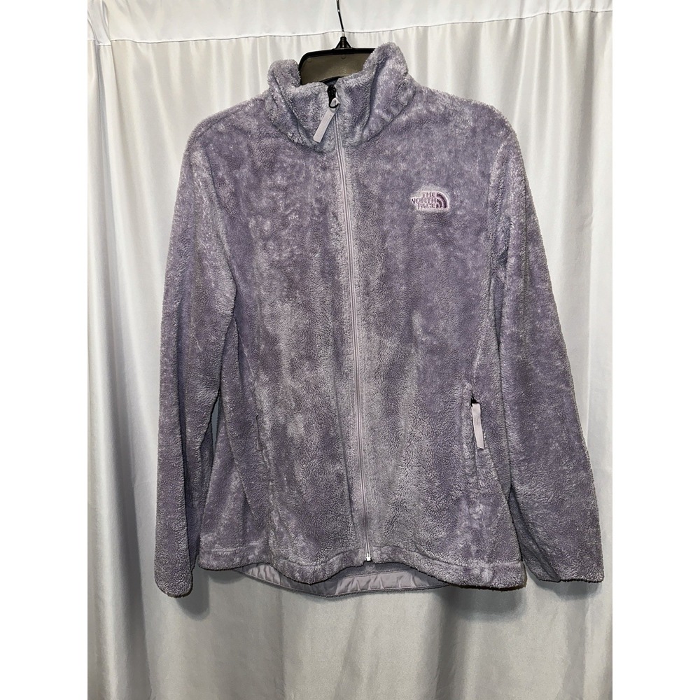 North Face Fleece Jacket Women's Large Purple Long Sleeve Full Zip Pockets